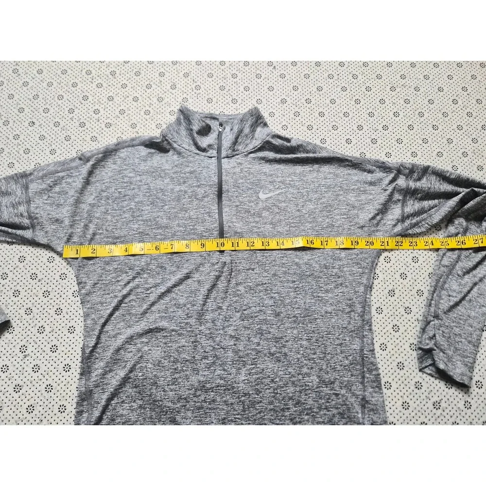 Nike Dri‎ Fit Women's Gray Heathered Running Quarter Zip Hoodie Pullover Size S